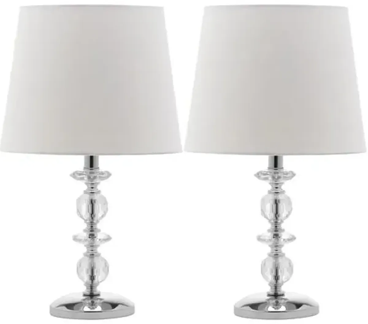 Emma Stacked Lamp Set - Crystal/Chrome