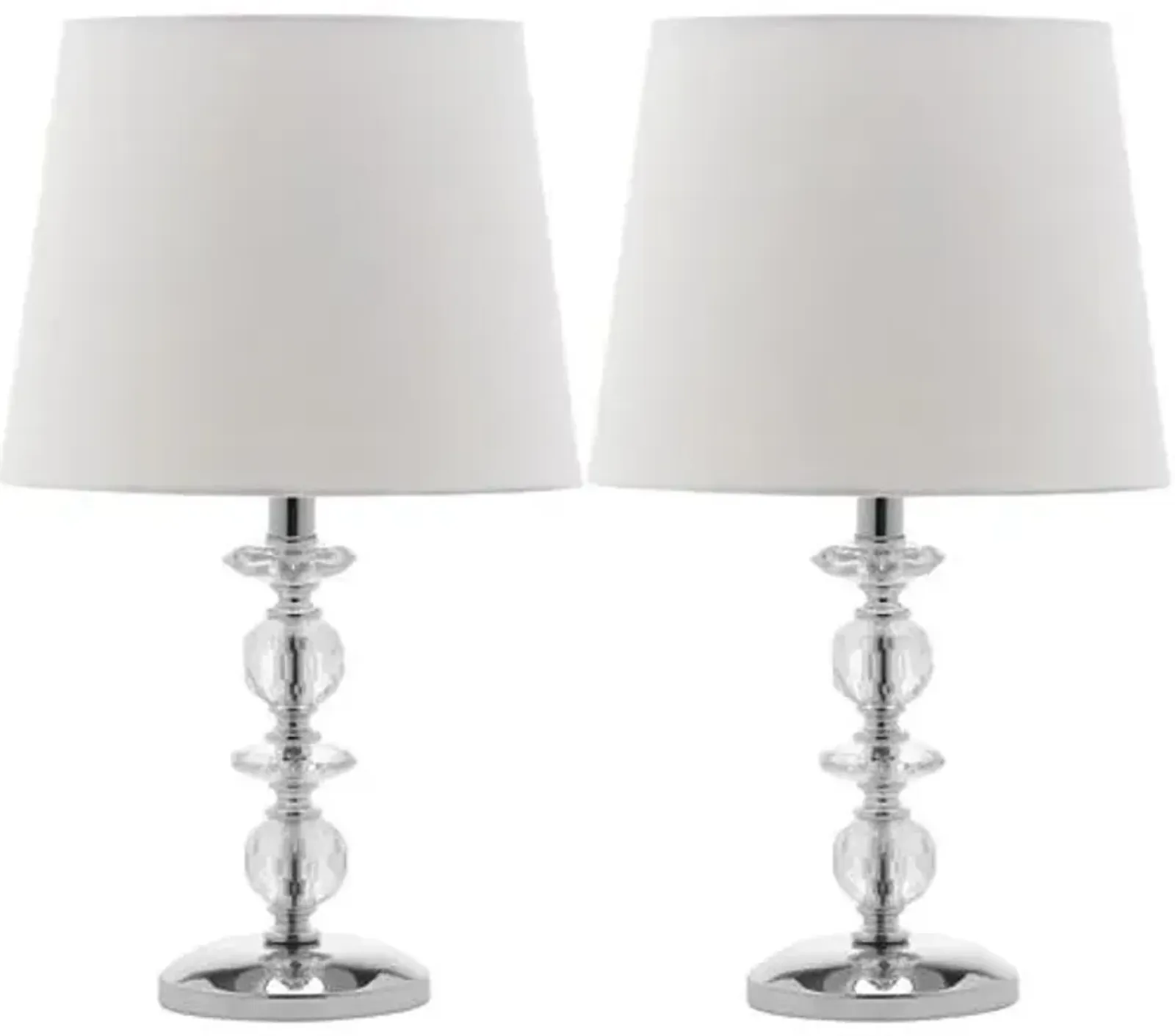 Emma Stacked Lamp Set - Crystal/Chrome