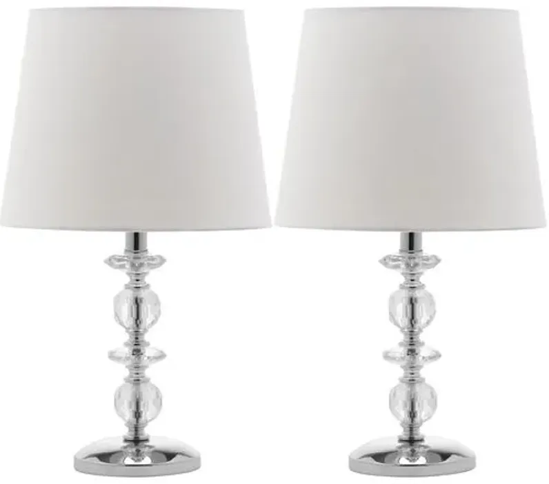 Emma Stacked Lamp Set - Crystal/Chrome