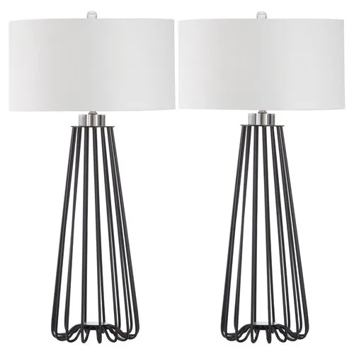 Set of 2 Estee Table Lamp - Black