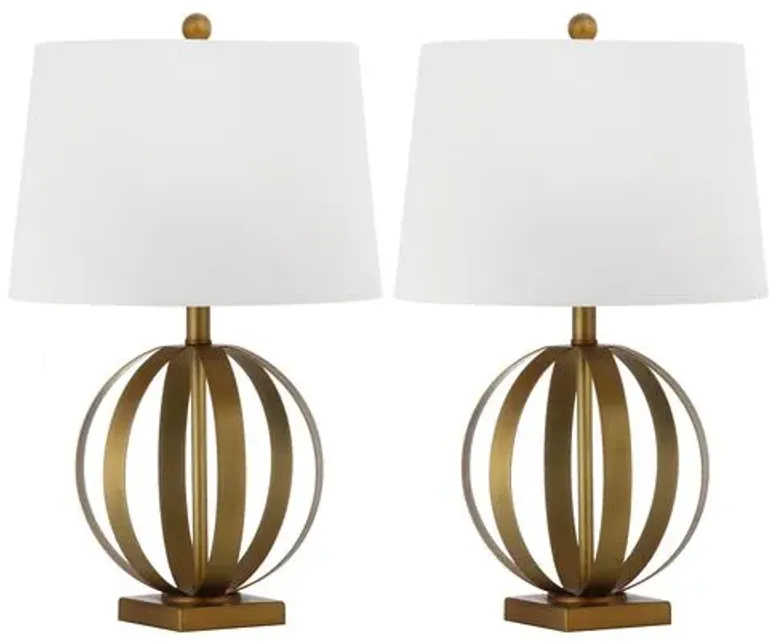 Set of 2 Euginia Sphere Table Lamp - Gold