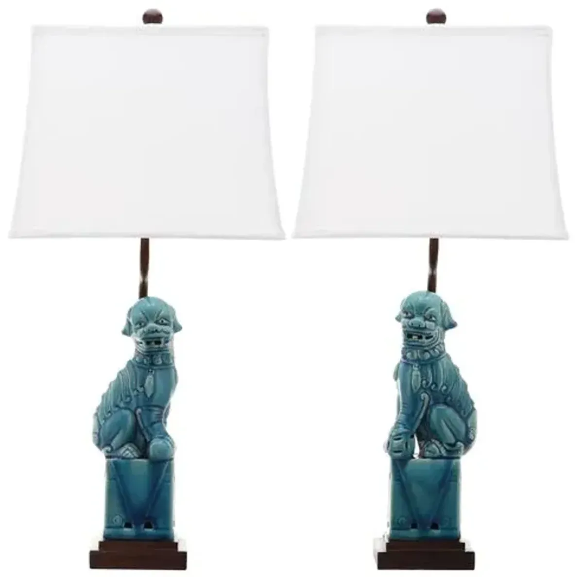 Set of 2 Foo Dog Table Lamps