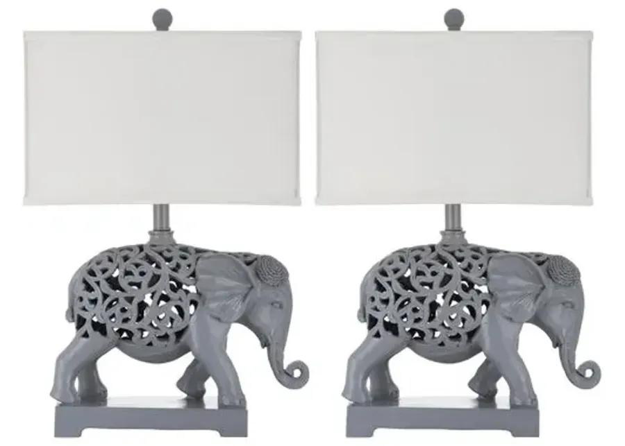 Set of 2 Hathi Table Lamps - Light Gray