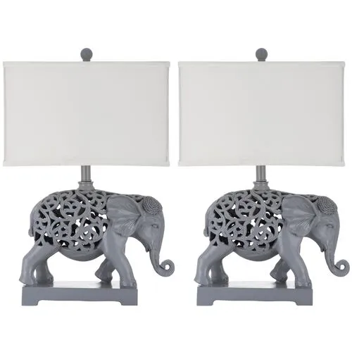 Set of 2 Hathi Table Lamps - Light Gray