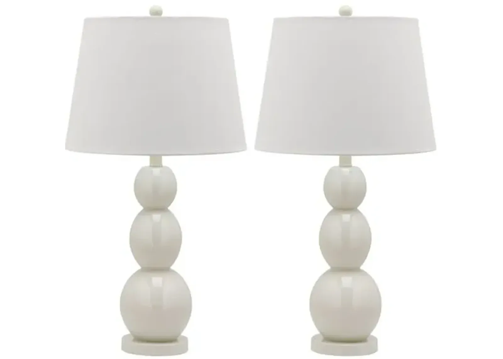 Set of 2 Bailey Table Lamps - White