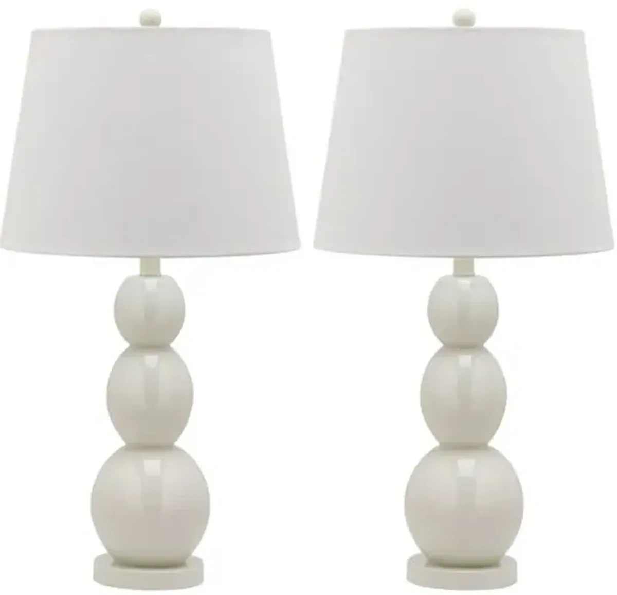 Set of 2 Bailey Table Lamps - White