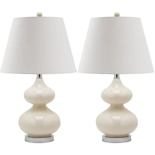 Bethany Table Lamp Set - Talc