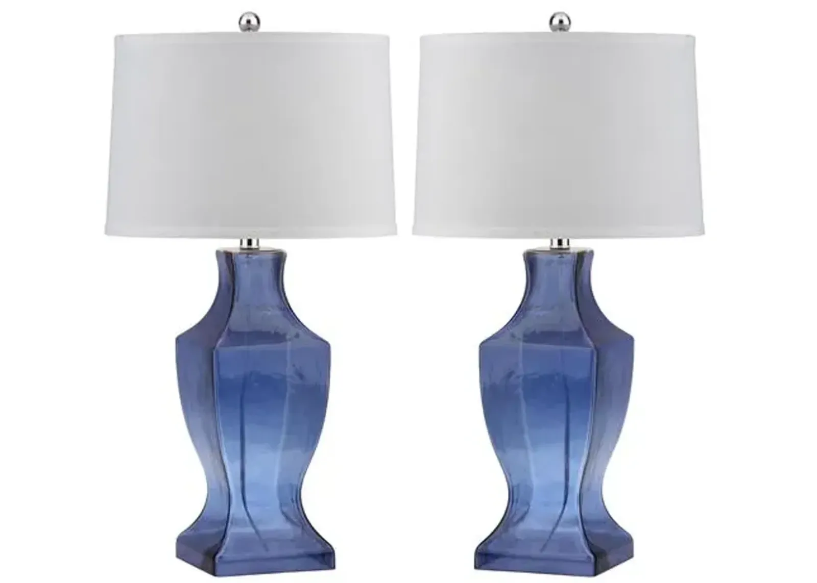 Set of 2 Menlow Table Lamps - Frosted Blue