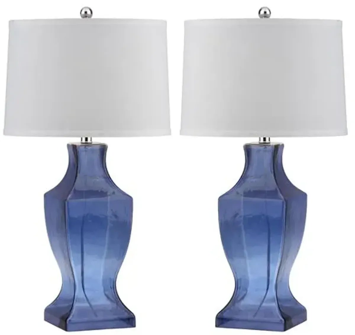 Set of 2 Menlow Table Lamps - Frosted Blue