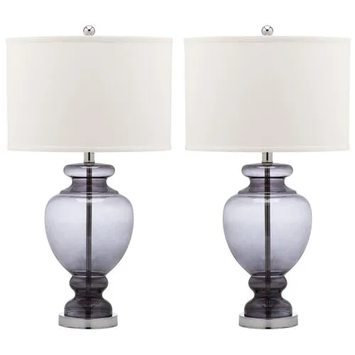 Set of 2 Landon Table Lamp Set - Gray