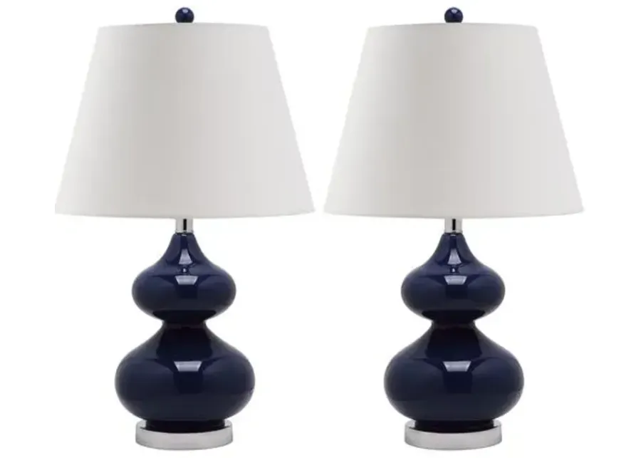 Bethany Table Lamp Set - Navy Blue