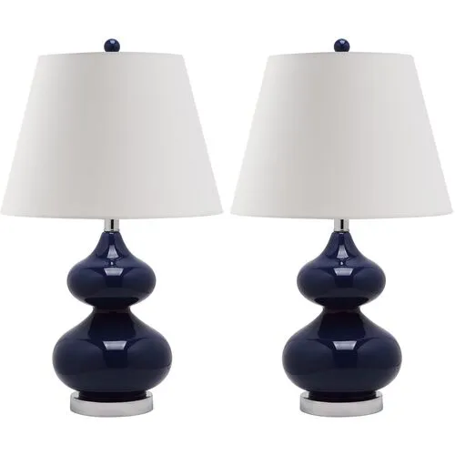 Bethany Table Lamp Set - Navy Blue