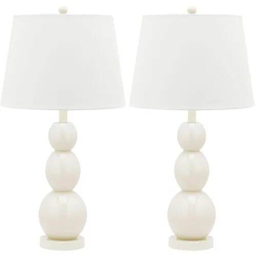 Set of 2 Bailey Table Lamp - Talc