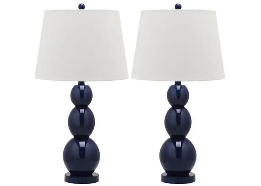 Set of 2 Bailey Table Lamps - Navy