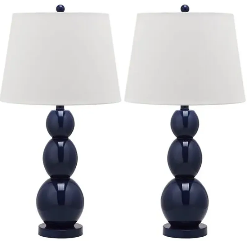 Set of 2 Bailey Table Lamps - Navy