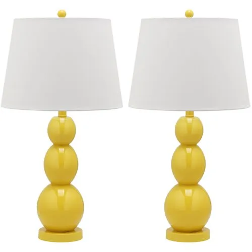 Set of 2 Bailey Table Lamps - Yellow