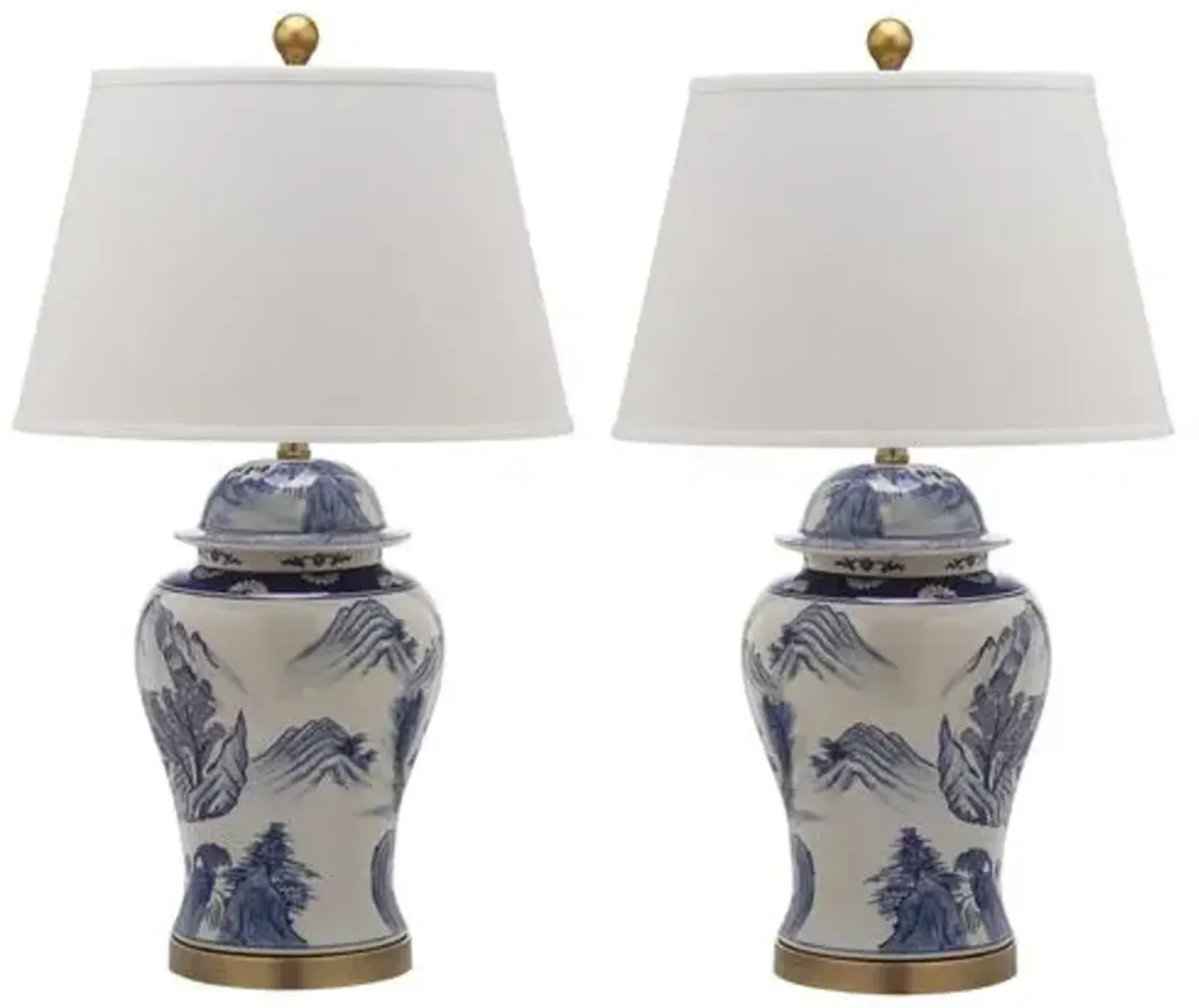 Set of 2 Shanghai Table Lamps - Blue/White