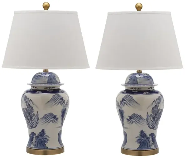 Set of 2 Shanghai Table Lamps - Blue/White