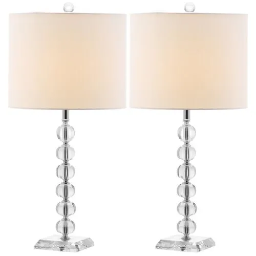 Ariel Crystal Ball Lamp Set - Crystal