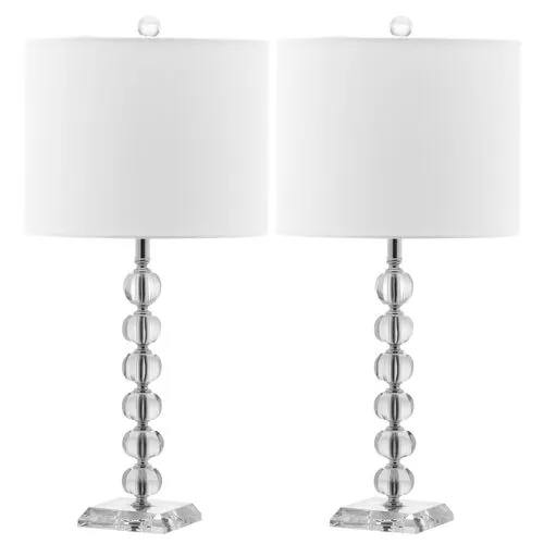 Ariel Crystal Ball Lamp Set - Crystal