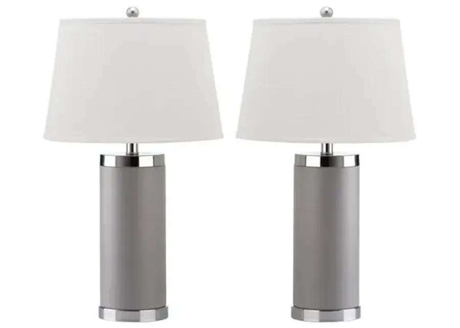 Set of 2 Column Table Lamps - Gray