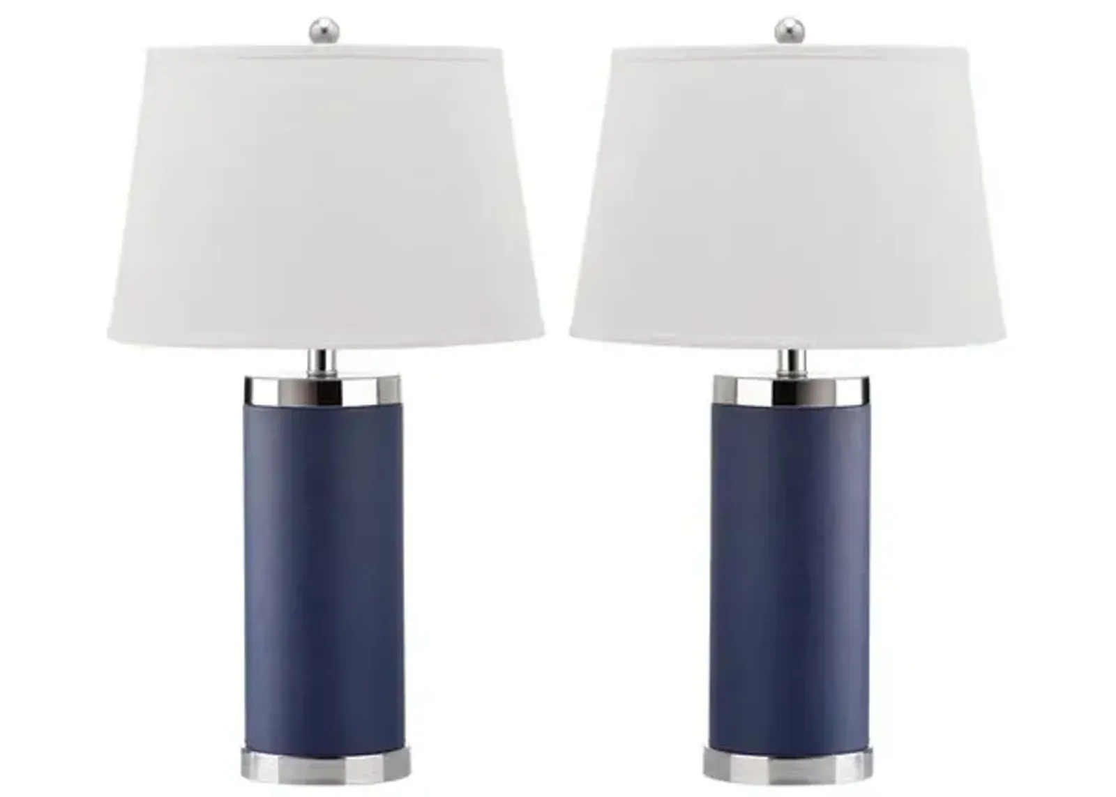 Column Table Lamp Set - Navy