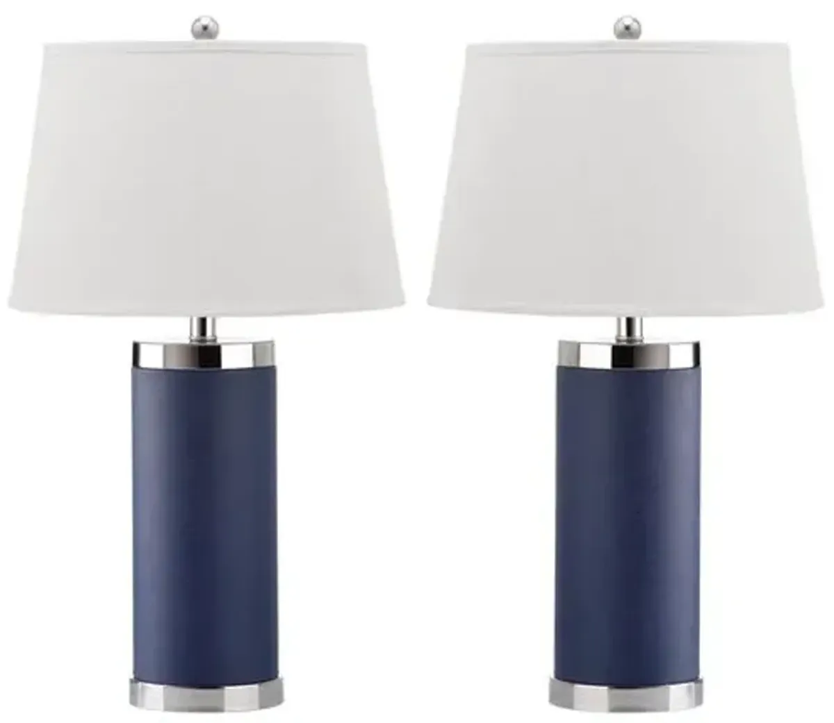 Column Table Lamp Set - Navy