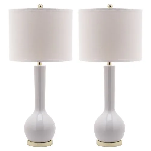 Set of 2 Ava Table Lamps - White