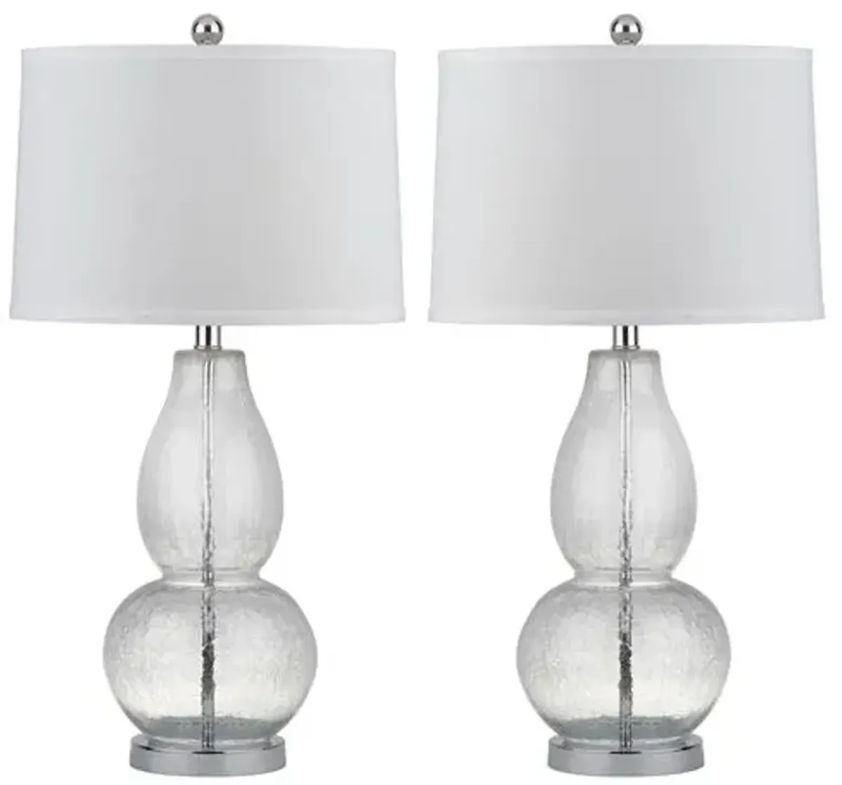 Set of 2 Adele Gourd Table Lamps - Crinkle Glass