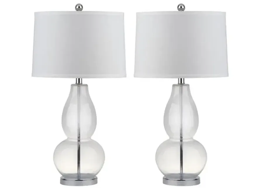 Set of 2 Set of 2 Adele Gourd Table Lamps - Clear Glass