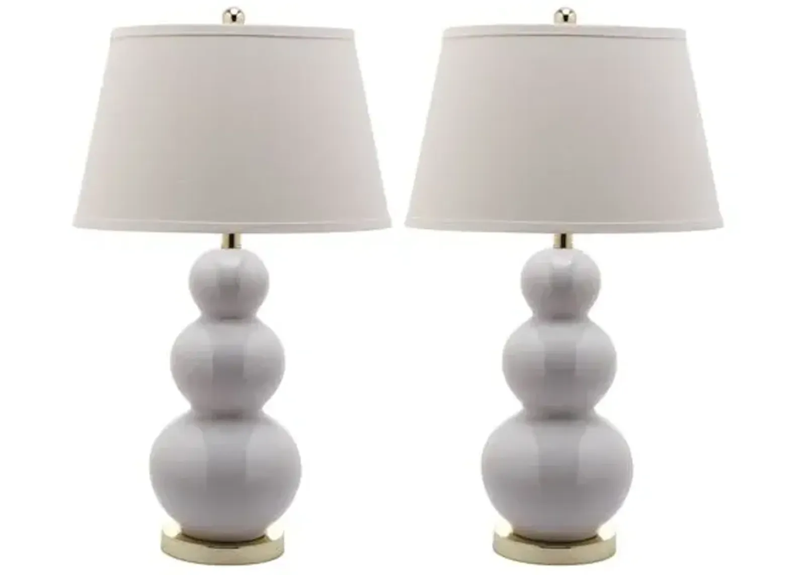 Set of 2 Paula Gourd Lamp Set - White