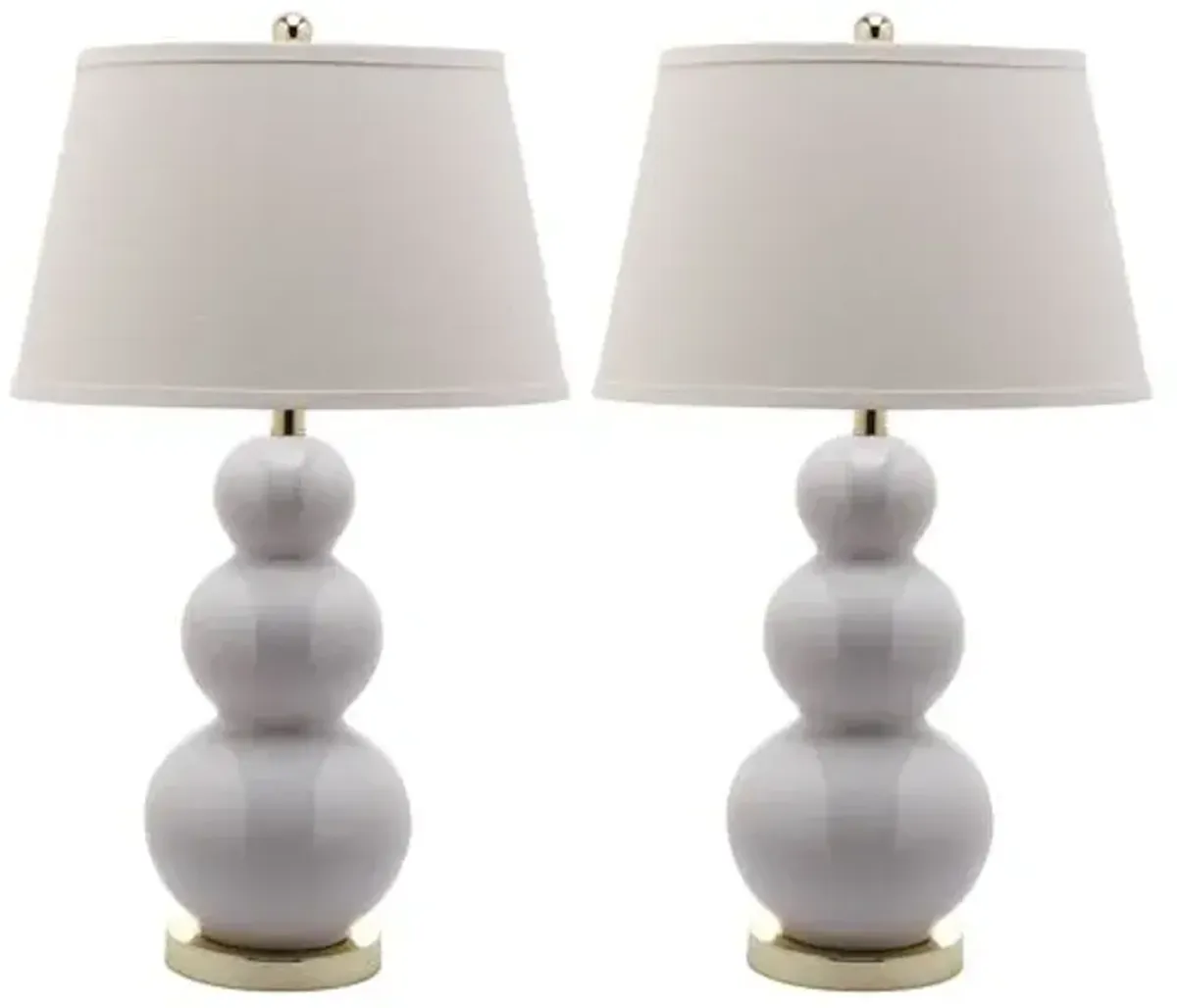 Set of 2 Paula Gourd Lamp Set - White