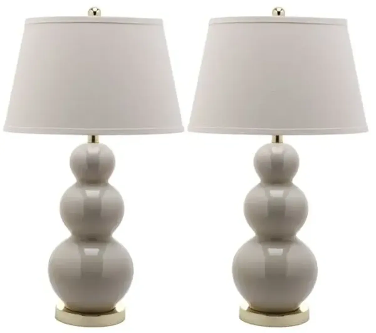 Set of 2 Paula Gourd Lamp Set - Light Gray