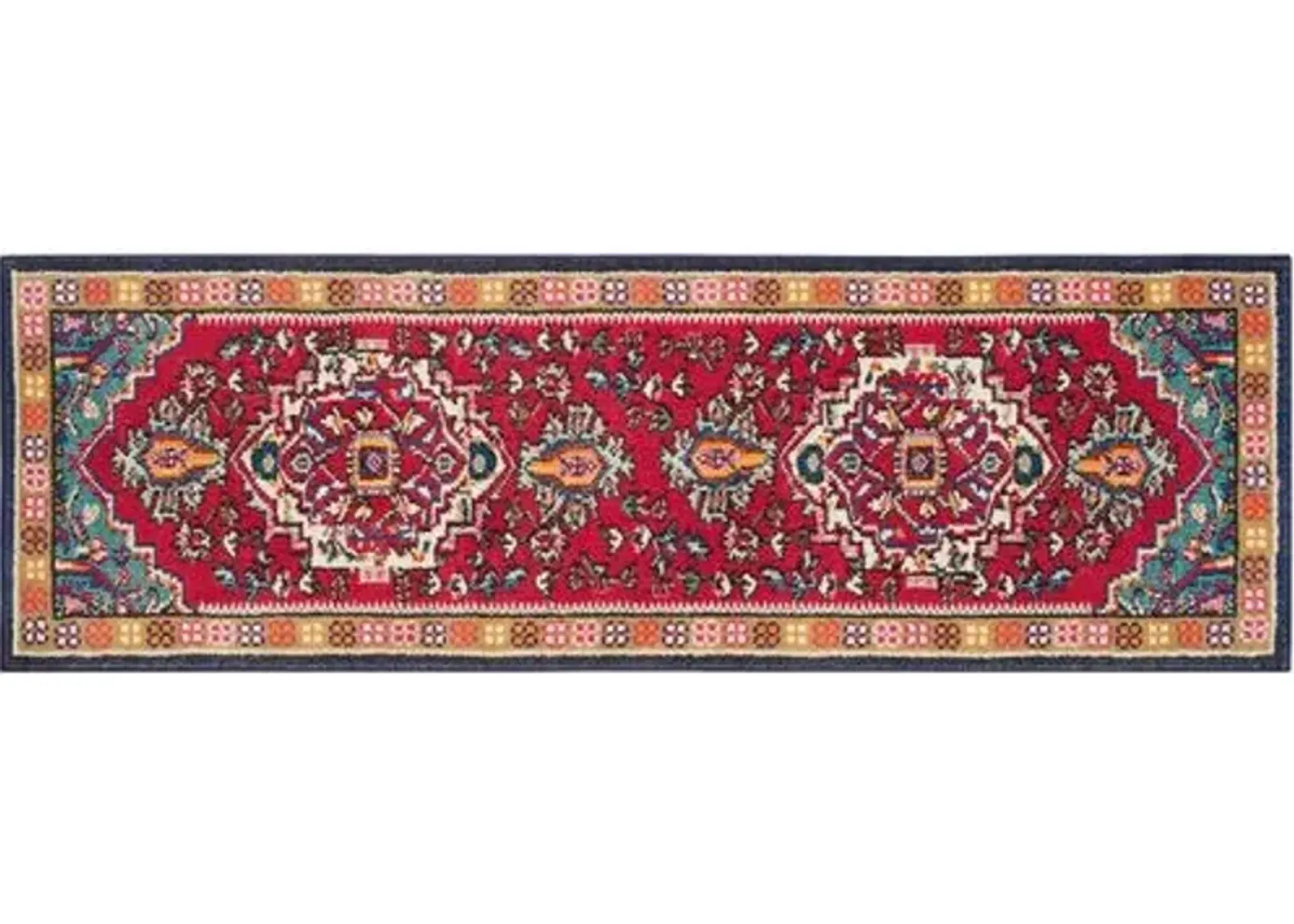 Noella Rug - Red/Turquoise - Red