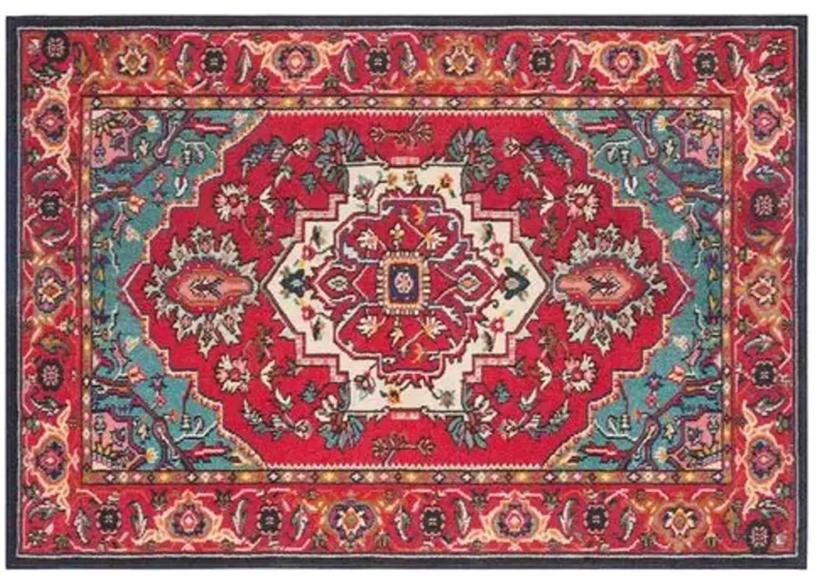 Noella Rug - Red/Turquoise - Red