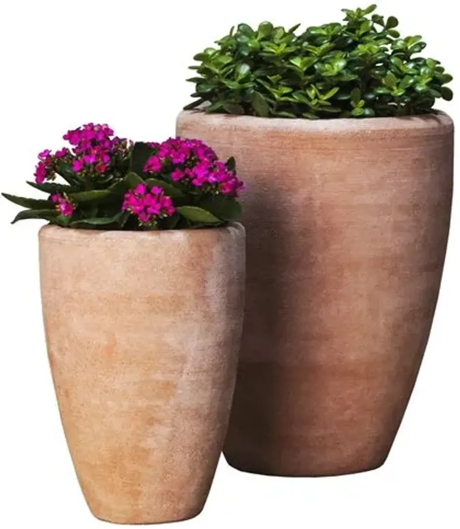 Set of 2 Abrielle Outdoor Planters - Campania International - Brown - 7.75"l x 7.75"w x,11"h; 11.75"l x 11.75"w x 15.25"h