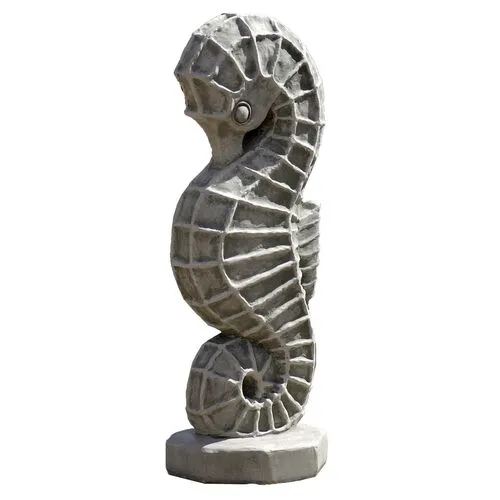 27" Seahorse Outdoor Statue - Graystone - Campania International