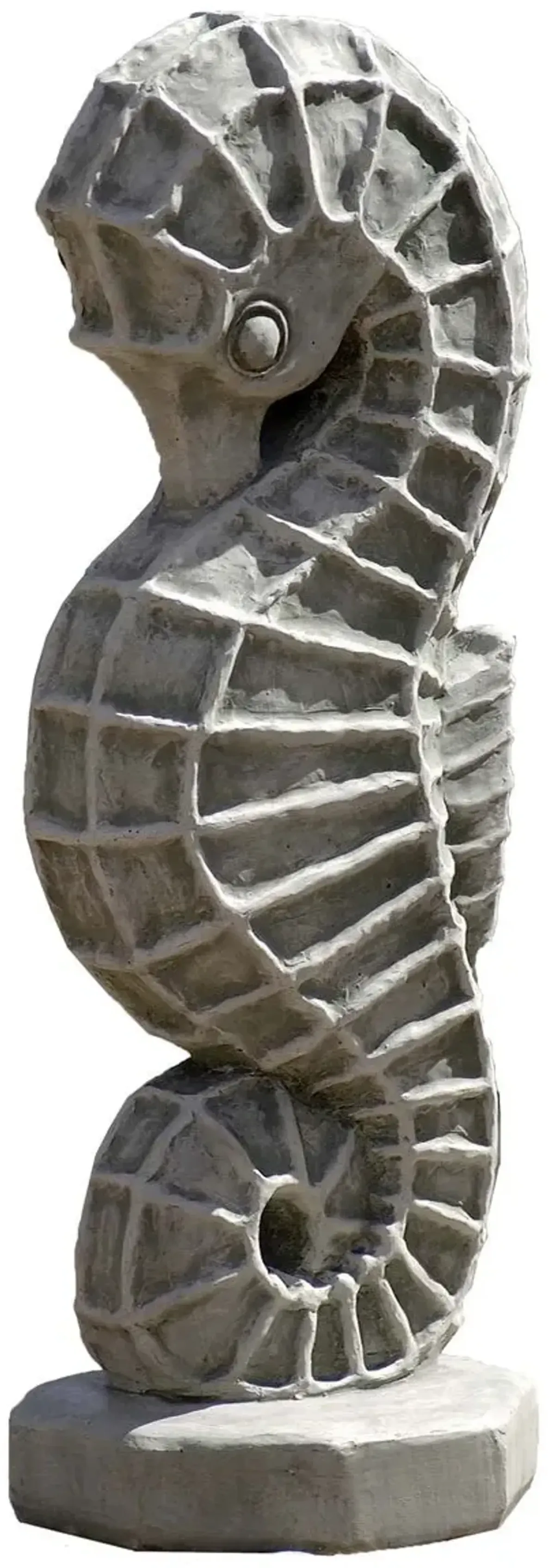 27" Seahorse Outdoor Statue, Graystone