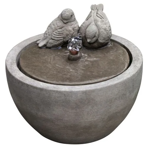 10" Bird Fountain - Gray - Campania International