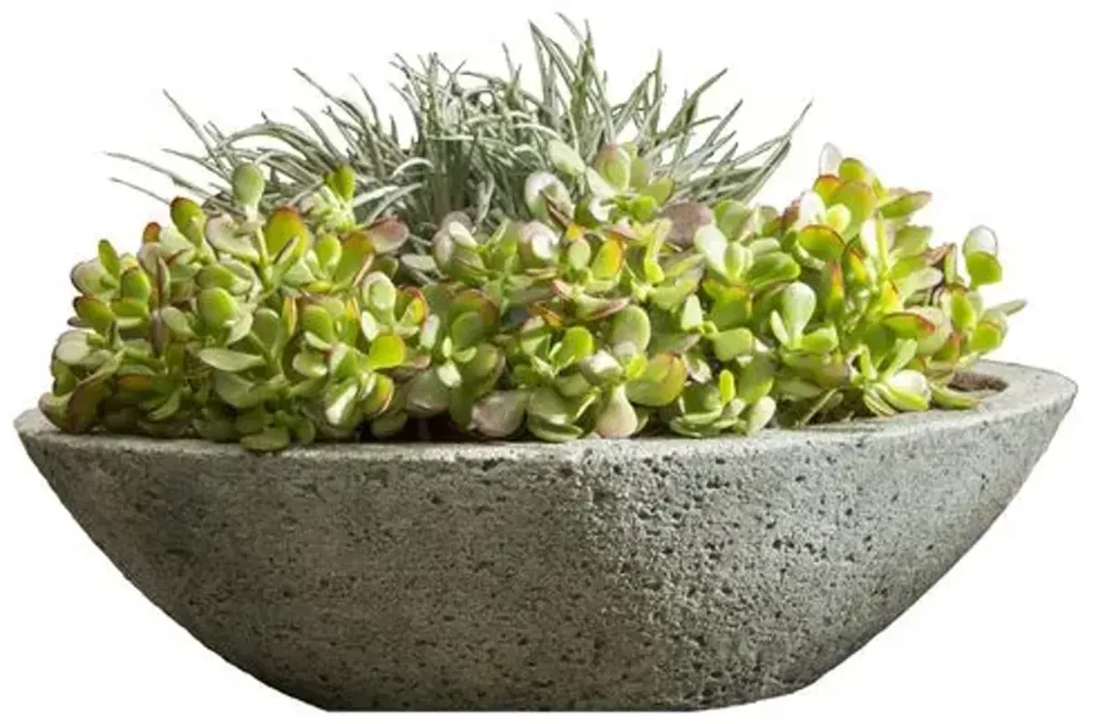 17" Celine Outdoor Planter - Alpine Stone - Campania International - Gray - 17" x 11.75" x 4.25"