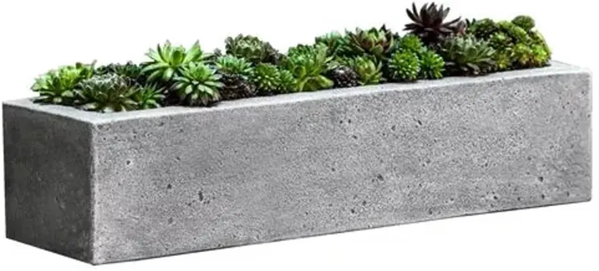 Basic Element Outdoor Planter - Campania International - Gray - 27" x 7" x 5"