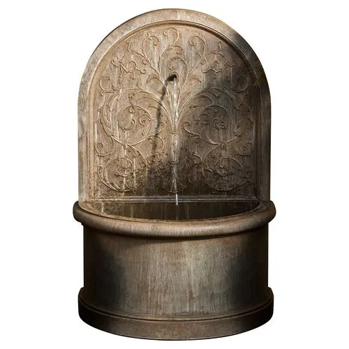 40.5" Corsini Wall Fountain - Limestone - Campania International - Brown