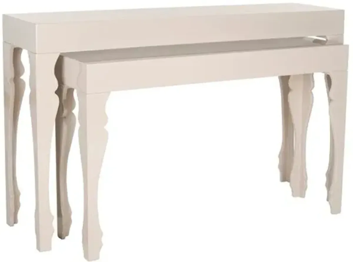 Asst. of 2 Catherine Nesting Consoles - Taupe - Beige