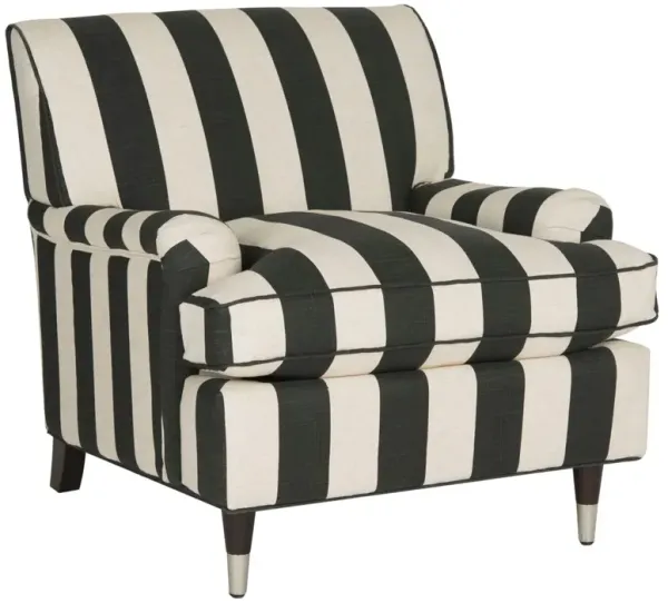Coralia Club Chair, Black/White Stripe