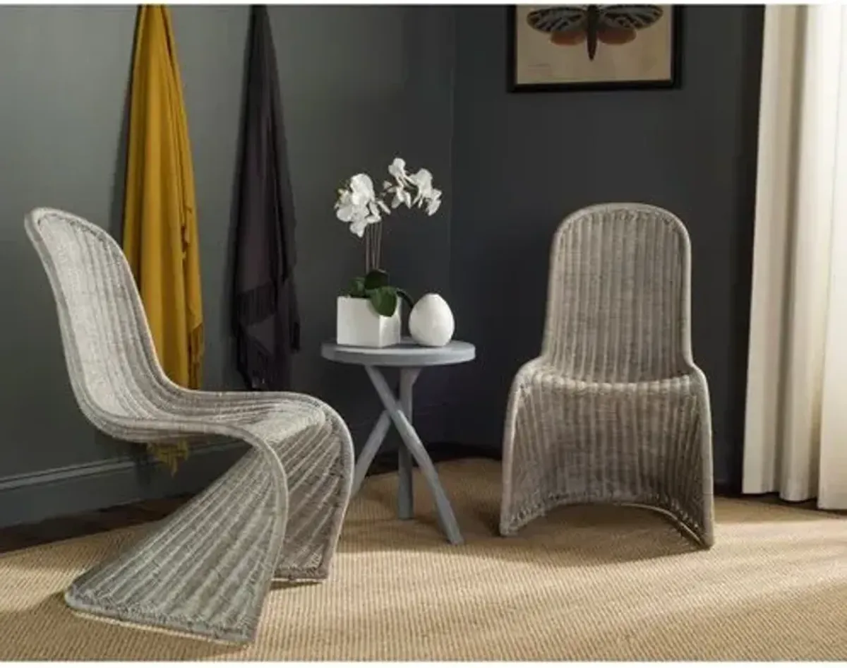 Set of 2 Tana Wicker Side Chairs - Gray