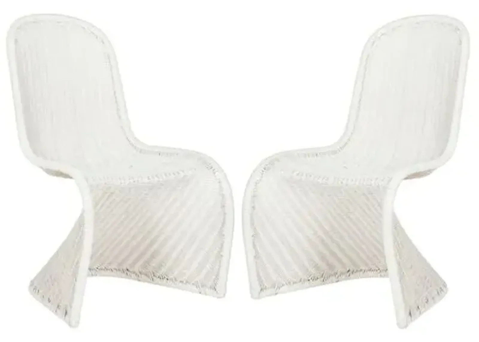 Set of 2 Tana Wicker Side Chairs - White