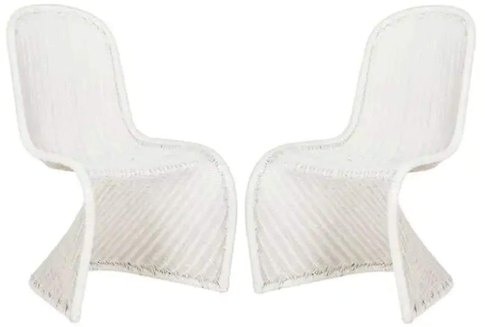 Set of 2 Tana Wicker Side Chairs - White