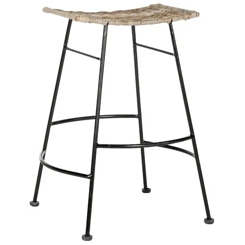 Set of 2 Julia Counter Stools - Natural/Black