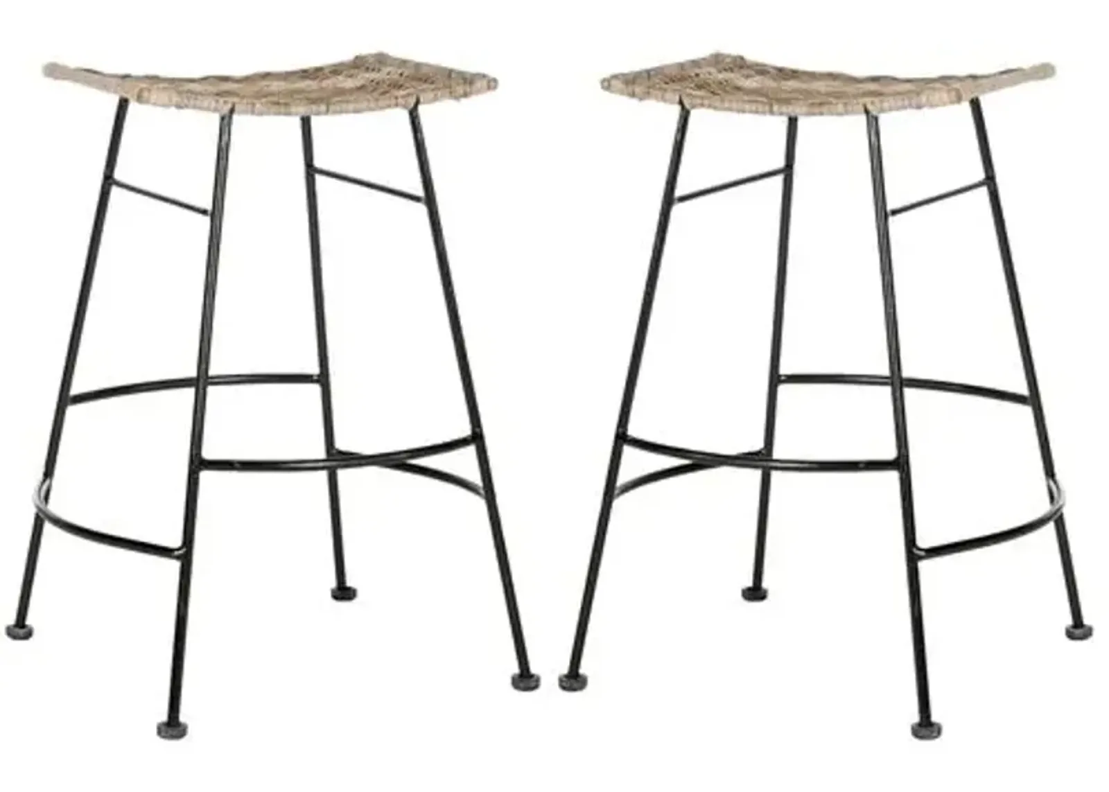 Set of 2 Julia Counter Stools - Natural/Black