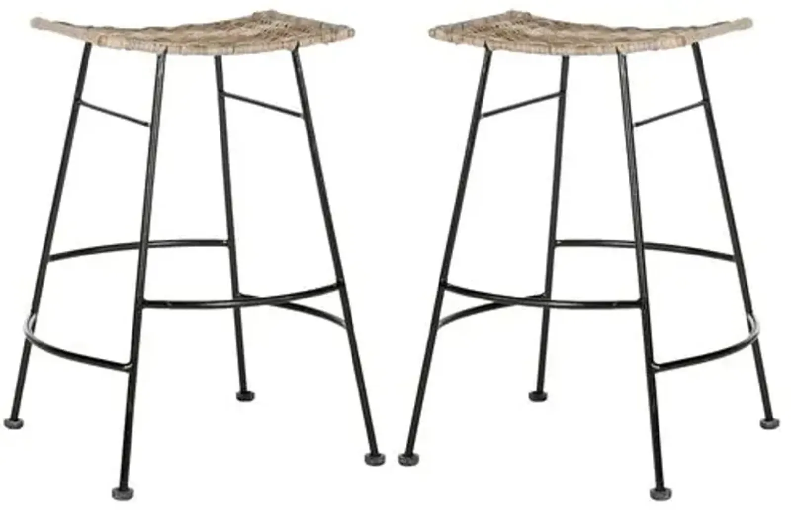 Set of 2 Julia Counter Stools - Natural/Black